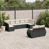 vidaXL Salon de jardin 9 pcs avec coussins noir r&eacute;sine tress&eacute;e