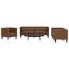 vidaXL Ensemble de canap&eacute; Chesterfield et traversins 3 pcs marron
