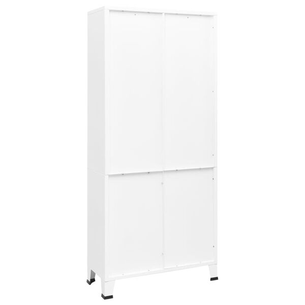 vidaXL Bibliothèque industrielle Blanc 80x32x180 cm Acier