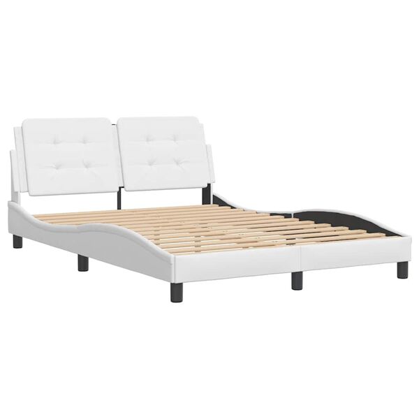 vidaXL Cadre de lit sans matelas Zadar blanc 137x190 cm similicuir