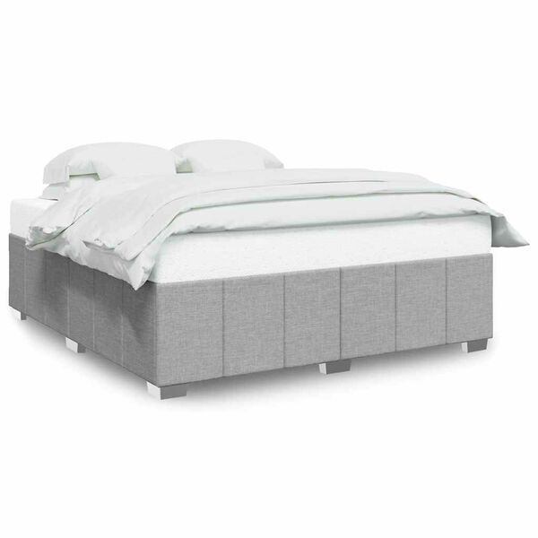 vidaXL Cadre de lit sans matelas gris clair tissu