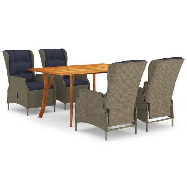 vidaXL Ensemble &agrave; manger de jardin 5 pcs Marron