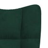 vidaXL Chaise &agrave; bascule avec repose-pied Vert fonc&eacute; Velours