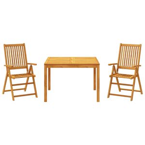 vidaXL Ensemble à manger de jardin 3 pcs Bois d'acacia solide