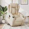 vidaXL Fauteuil inclinable de massage électrique crème tissu