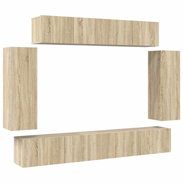 vidaXL Ensemble de meuble TV 6 pcs Ch&ecirc;ne sonoma Bois d'ing&eacute;nierie