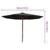 vidaXL Parasol d'ext&eacute;rieur avec m&acirc;t en bois 350 cm Noir
