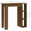 vidaXL Table de bar avec étagère chêne marron bois d'ingénierie