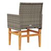 vidaXL Chaises de jardin coussins lot de 2 gris r&eacute;sine tress&eacute;e et bois