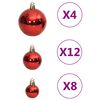 vidaXL Ensemble de boules de No&euml;l 111 pi&egrave;ces rouge polystyr&egrave;ne