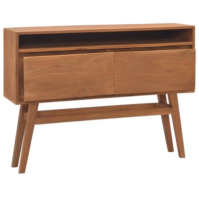 vidaXL Table console 110x30x79 cm Bois de teck solide