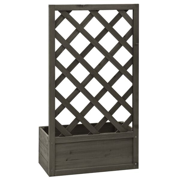 vidaXL Jardini&egrave;re &agrave; treillis de jardin Gris 50x25x90 cm Bois de sapin