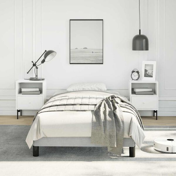 vidaXL Cadre de lit sans matelas gris clair 100x190 cm velours