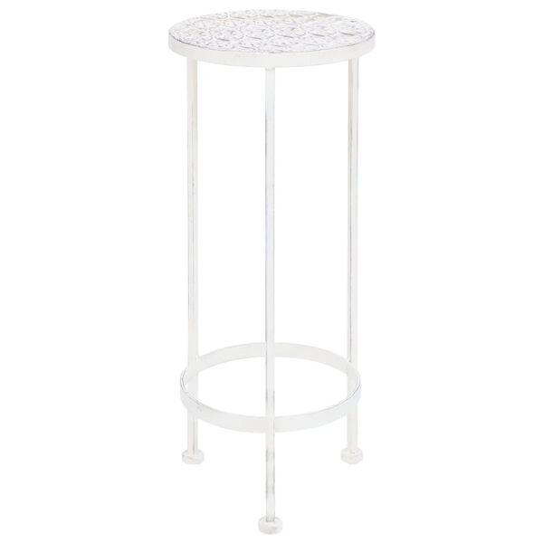 vidaXL Support de plantes 3 pcs Style vintage Métal Blanc antique