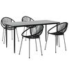 vidaXL Ensemble à manger de jardin 5 pcs Noir Rotin PVC