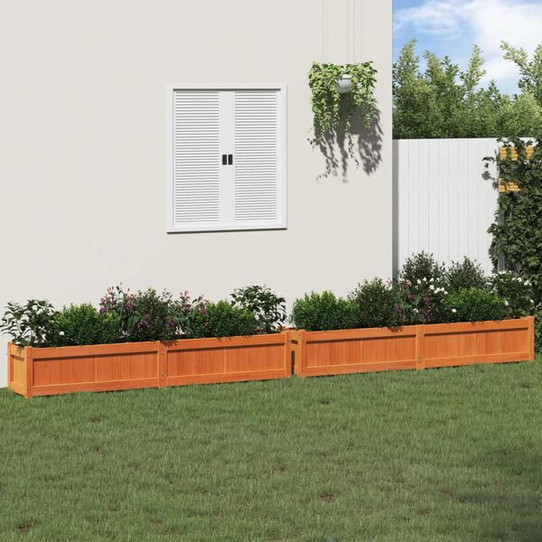 vidaXL Jardini&egrave;res 2 pcs cire marron bois de pin massif
