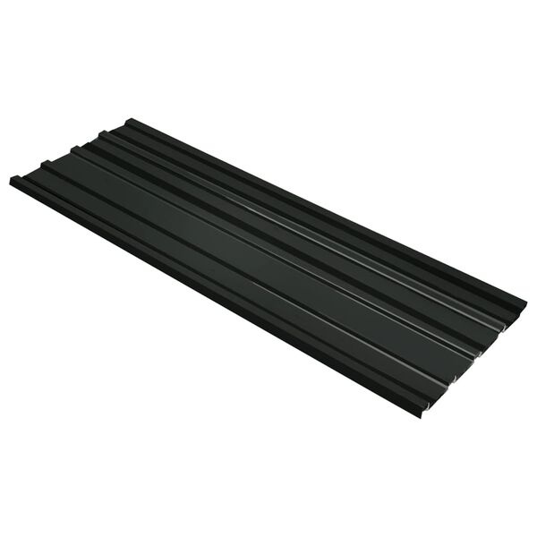 vidaXL Panneaux de toiture 12 pcs Acier galvanis&eacute; Anthracite
