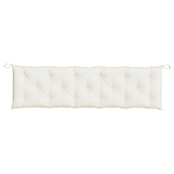 vidaXL Coussin de banc de jardin cr&egrave;me m&eacute;lang&eacute; 180x50x7 cm tissu