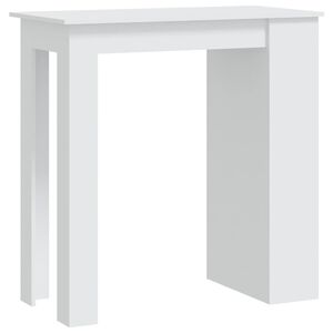 vidaXL Table de bar rangement Blanc 102x50x103,5 cm Bois d'ingénierie