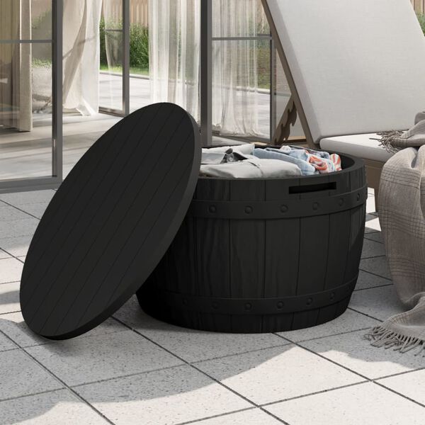vidaXL Boîte de rangement de jardin 3 en 1 noir polypropylène