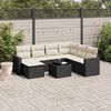 vidaXL Salon de jardin 8 pcs avec coussins noir r&eacute;sine tress&eacute;e