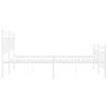 vidaXL Cadre de lit m&eacute;tal sans matelas et pied de lit blanc 135x190 cm