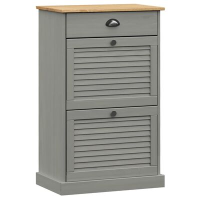 vidaXL Armoire à chaussures VIGO 60x35x96 cm gris bois massif de pin