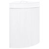 vidaXL Panier &agrave; linge d'angle Bambou Blanc 60 L
