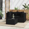vidaXL Salon de jardin 3 pcs avec coussins Noir R&eacute;sine tress&eacute;e
