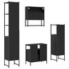 vidaXL Ensemble de meubles salle de bain 4 pcs noir bois d'ingénierie
