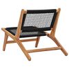 vidaXL Chaise longue avec repose-pied Bois de teck solide et corde