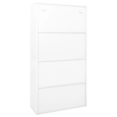 vidaXL Armoire de bureau et porte coulissante Blanc 90x40x180 cm Acier