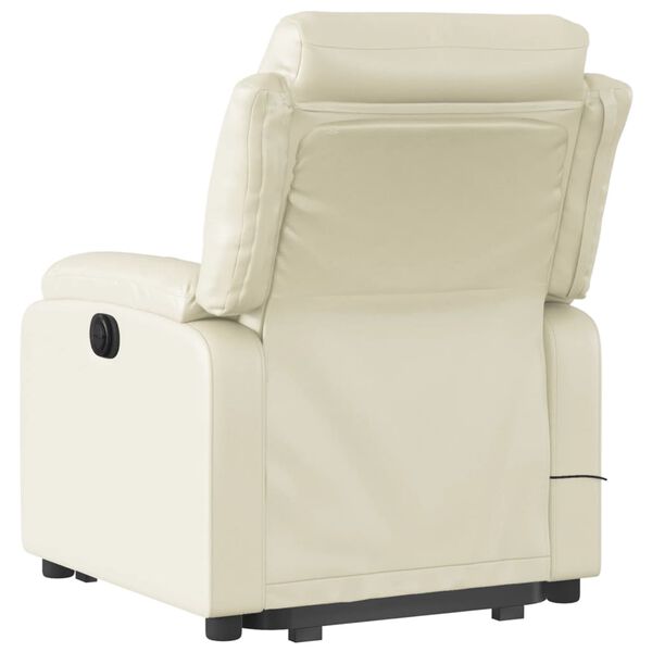 vidaXL Fauteuil inclinable de massage électrique crème similicuir