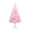 vidaXL Arbre de No&euml;l artificiel pr&eacute;-&eacute;clair&eacute; et boules rose 240 cm PVC