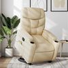 vidaXL Fauteuil inclinable de massage crème tissu