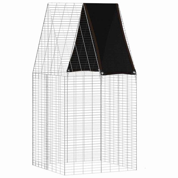 vidaXL Cage pour lapins Argent&eacute; 100 x 100 x 210 cm Acier galvanis&eacute;