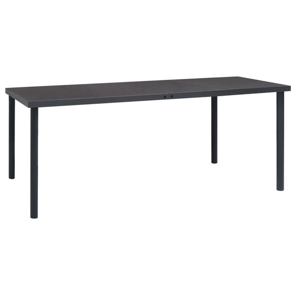 vidaXL Table &agrave; d&icirc;ner d'ext&eacute;rieur Anthracite 190x90x74 cm Acier
