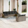vidaXL Salon de jardin 9 pcs avec coussins gris r&eacute;sine tress&eacute;e