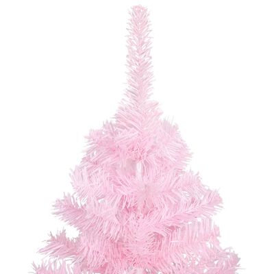 vidaXL Arbre de Noël artificiel pré-éclairé et boules rose 120 cm PVC