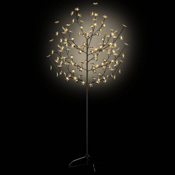 vidaXL Sapin de No&euml;l 120 LED blanches chaudes cerisier en fleurs 150cm