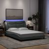 vidaXL Cadre de lit avec LED sans matelas Hvar gris clair 137x190 cm tissu