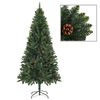 vidaXL Arbre de No&euml;l artificiel pr&eacute;-&eacute;clair&eacute; et boules vert 210 cm