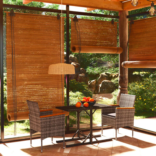 vidaXL Ensemble &agrave; manger de jardin 3 pcs Gris