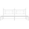 vidaXL Cadre de lit m&eacute;tal sans matelas et t&ecirc;te de lit blanc 193x203 cm