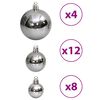 vidaXL Boules de Noël 100 pcs gris 3 / 4 / 6 cm