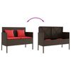 vidaXL Banc de jardin avec coussins marron résine tressée