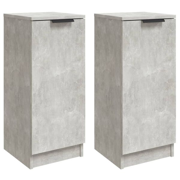 vidaXL Buffets 2 pcs Gris b&eacute;ton 30x30x70 cm Bois d'ing&eacute;nierie