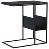 vidaXL Table d'appoint Noir 55x36x59,5 cm Bois d'ing&eacute;nierie