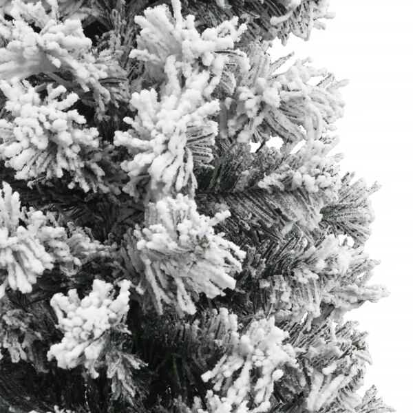 vidaXL Sapin de No&euml;l artificiel mince flocon de neige vert 150 cm PVC
