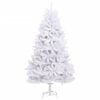 vidaXL Sapin de No&euml;l artificiel &agrave; charni&egrave;res avec support blanc 180 cm
